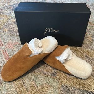 J Crew Pacific Sherpa lined suede clogs